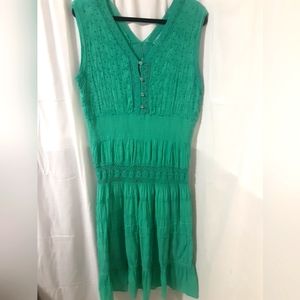 Gauzy, lace and bead embroidery dress.